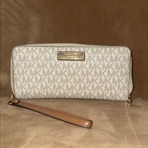 Michael Kors Monogram Silver Wristlet